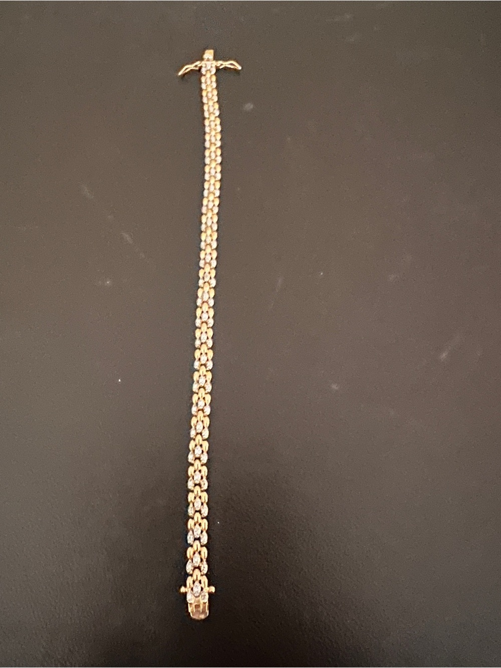 Vintage Gold Over Sterling Silver Two Tone  Panther Link Bracelet Size 7 9grams - Picture 6 of 12
